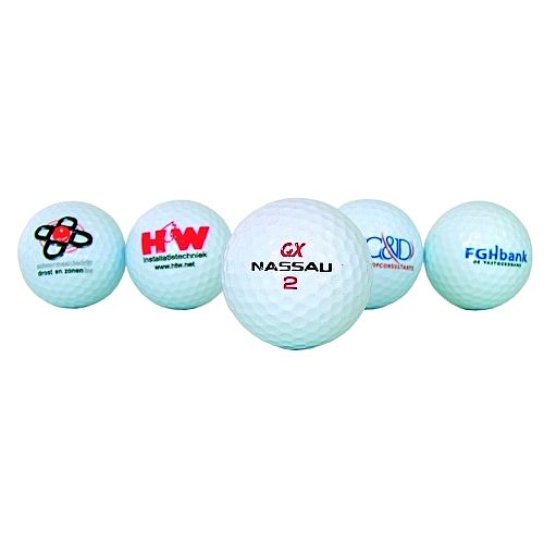 voorjaar Voorspeller Dakloos Golfballen bedrukken met logo